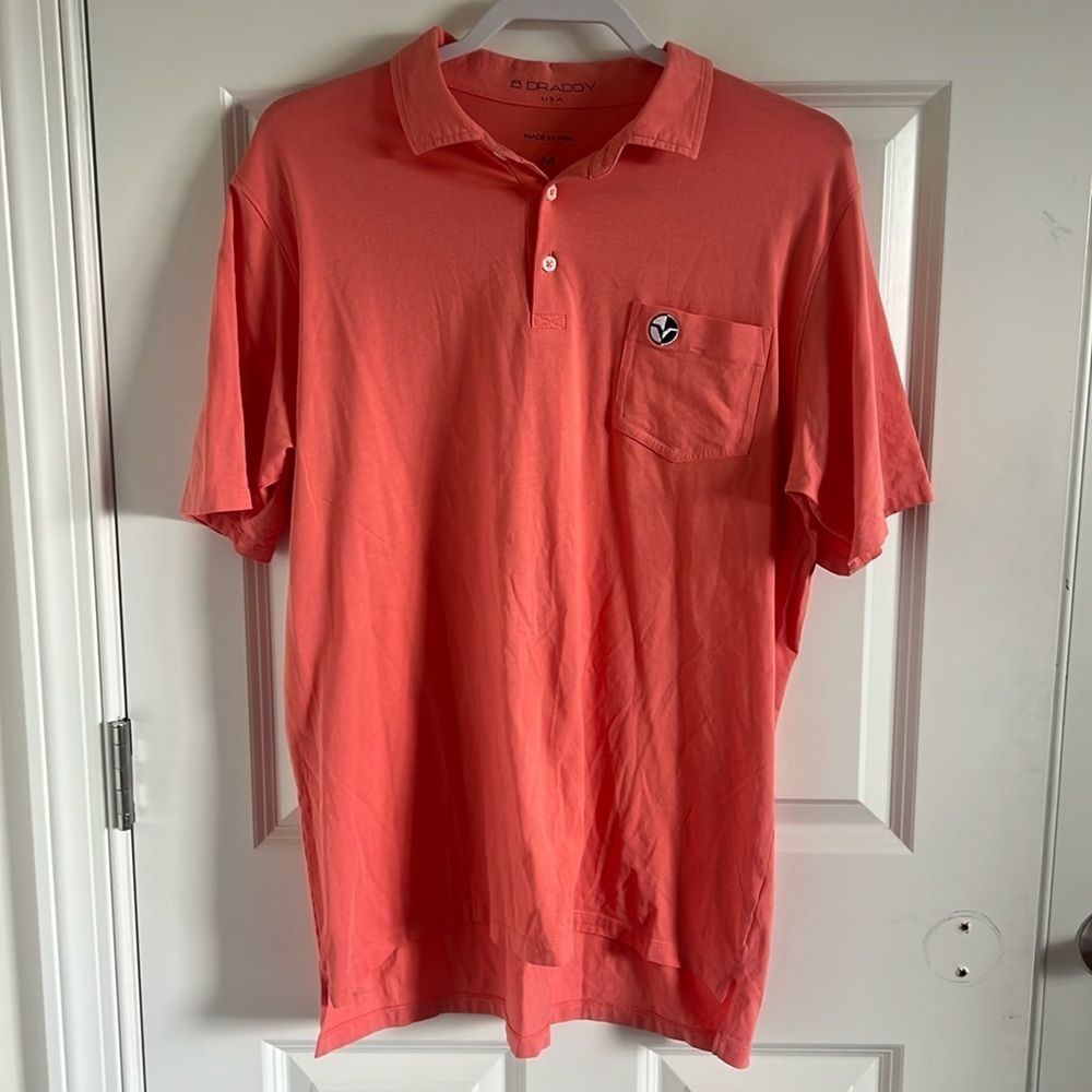 B. Draddy USA Men's Polo Shirt Size Medium Light Orange
